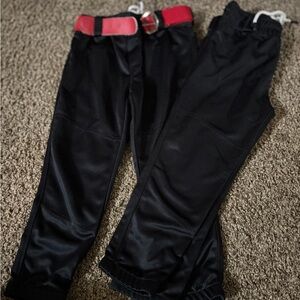 Kids Black Pants with Red Belt TBALL PANTS AND BELT.